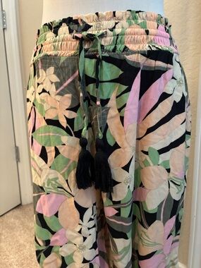 NWT Roxy Tropical Rhythm Beach Pants in Black, Pink, Green